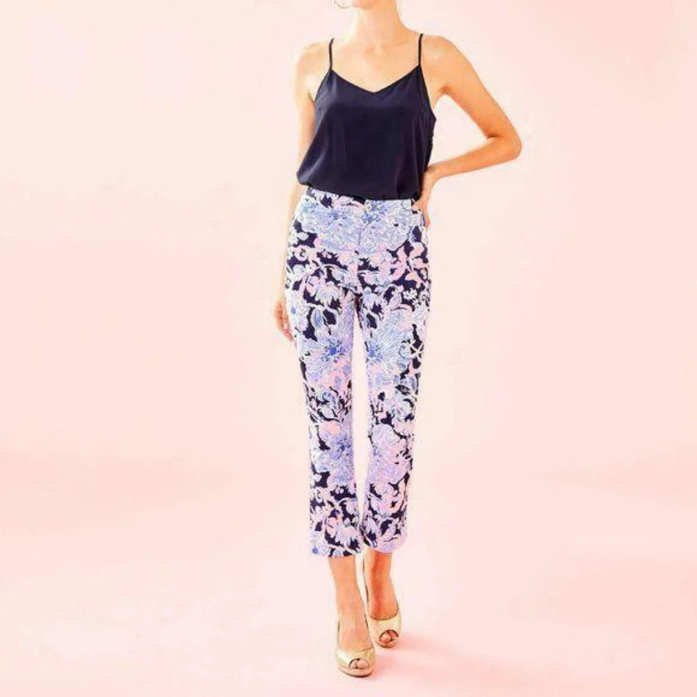 New Lilly Pulitzer Kelly High Rise Crop Flare - Picture 2 of 8